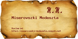 Miserovszki Modeszta névjegykártya